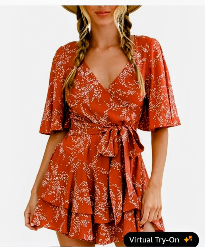 AIMCOO Womens Summer Flared Sleeve Romper