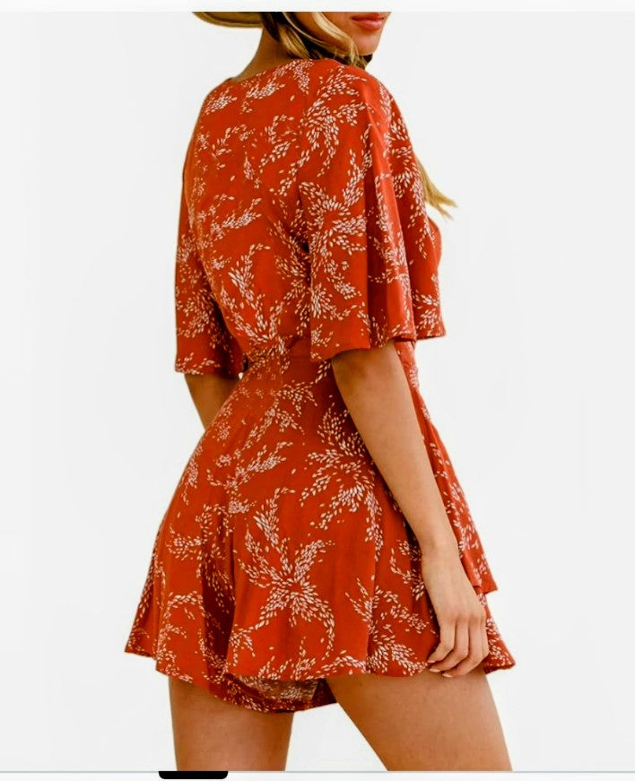 AIMCOO Womens Summer Flared Sleeve Romper