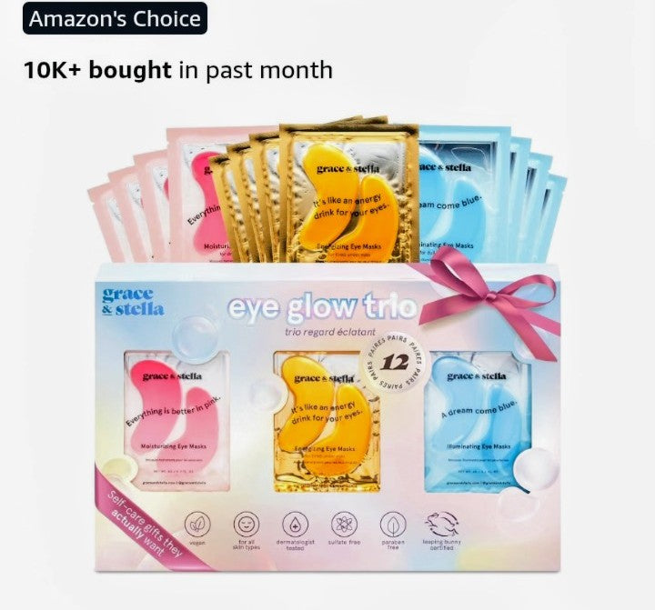 grace & stella Under Eye Patches (12 Pairs) – Eye Masks for Puffy Eyes & Dark Circles