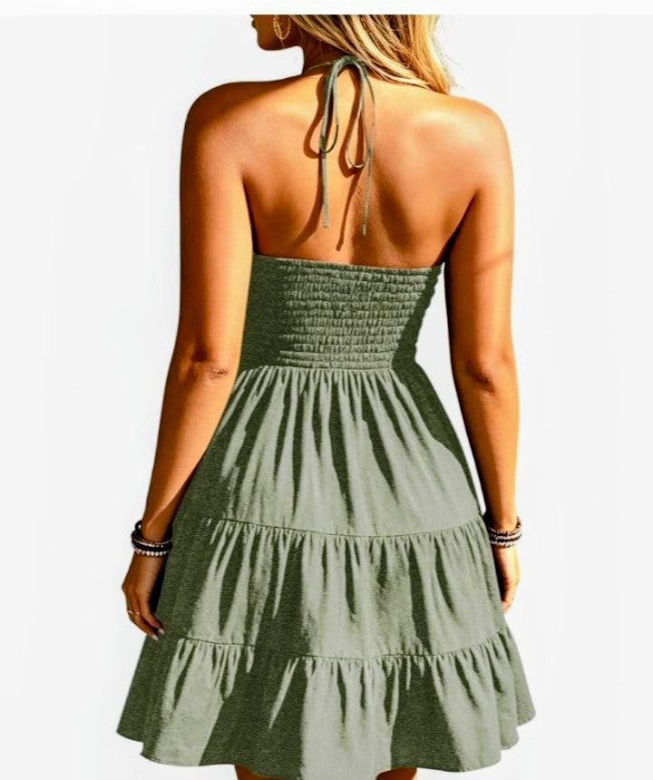 SOLY HUX Women's Halter Mini Sundress