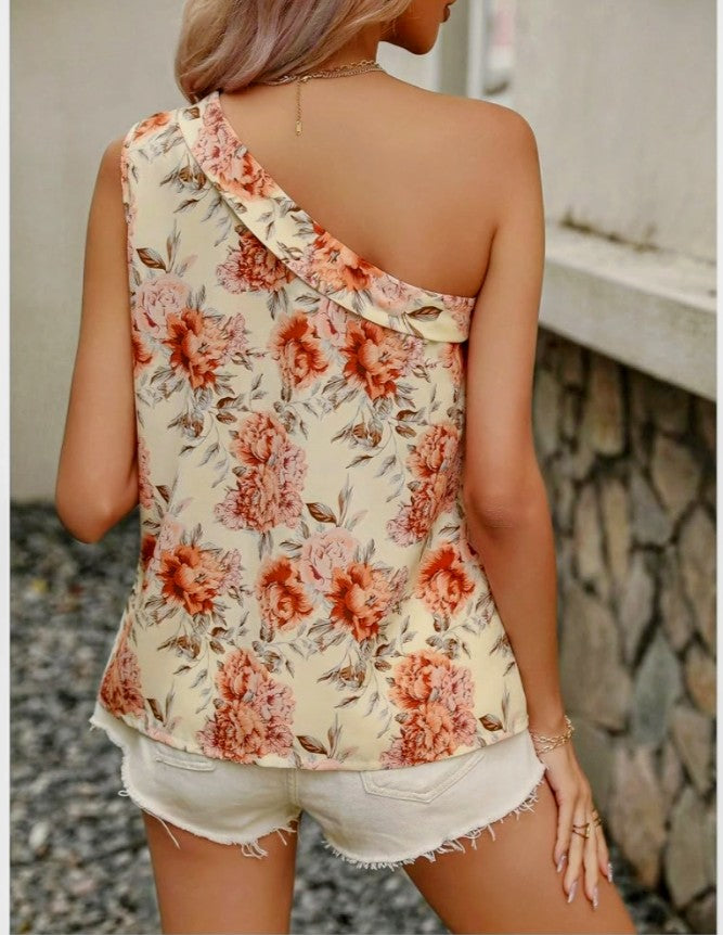 OYOANGLE Women's Floral Bow Tie Boho Blouse